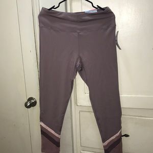 Marika Mauve Workout Gym Leggings Chevron Detail